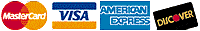 mastercard, visa, american express, and discover logos