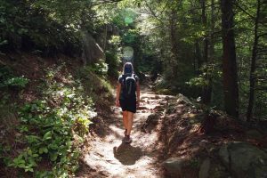 woman on a hiking trail