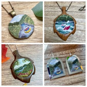 Hand embroidered jewelry
