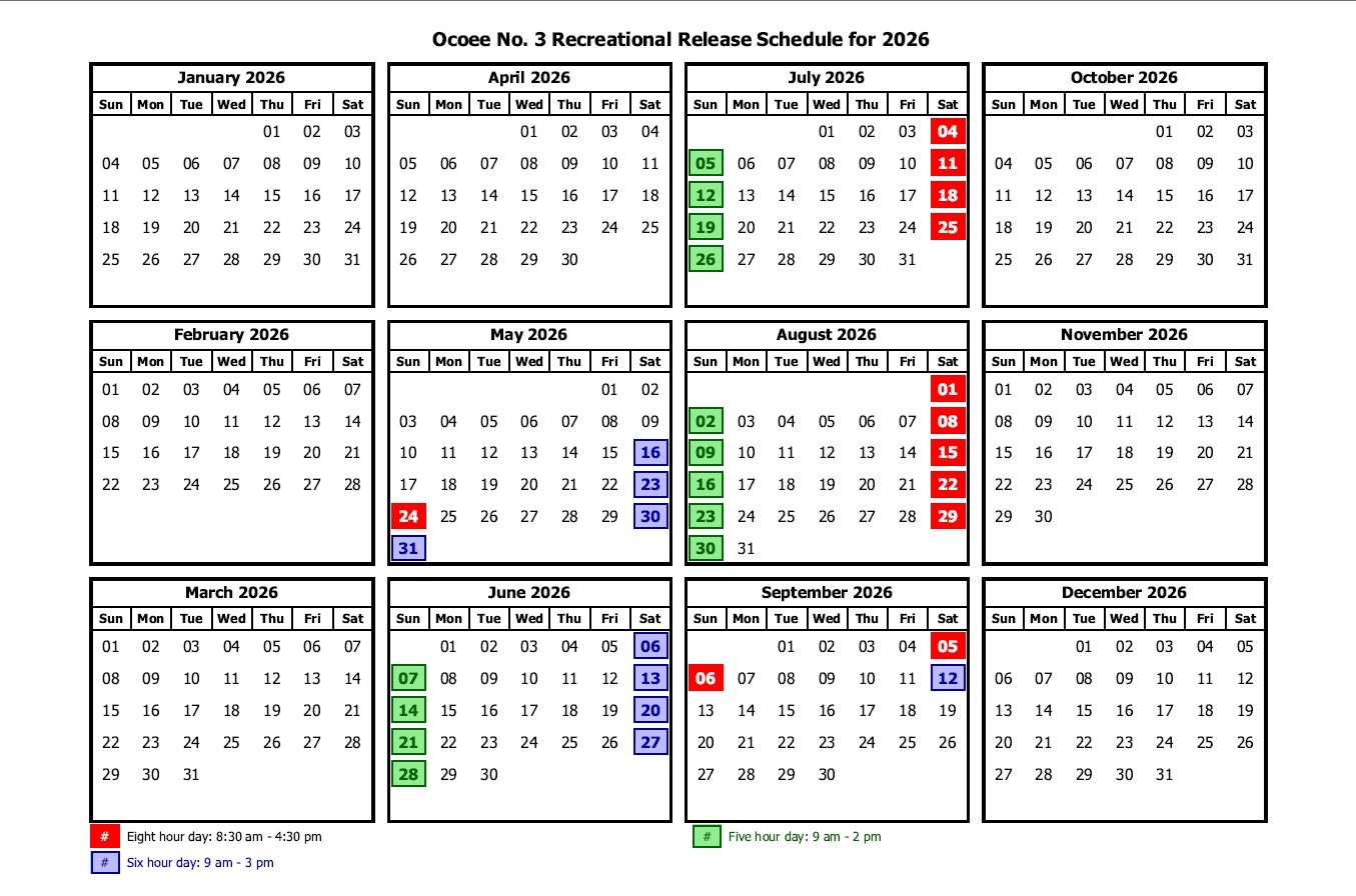 Ocoee Dam 3 Release Schedule
